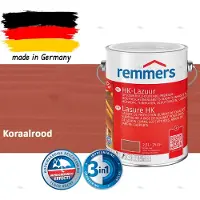 Remmers HK-Lazuur 3in1 Koraalrood 2,5L – Premium Houtbeschermingsbeits voor Buiten – Oplosmiddelhoudend – UV- & Vochtwerend – Impregneer, Grondlaag & Beits in Eén