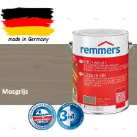 Remmers HK-Lazuur 3in1 Mosgrijs 2,5L – Premium Houtbeschermingsbeits voor Buiten – Oplosmiddelhoudend – UV- & Vochtwerend – Impregneer, Grondlaag & Beits in Eén