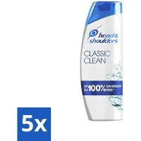 Head & shoulders 5 x - Shampoo - Classic Clean - Dagelijkse Reiniging & Gezond Haar - 400 ml - Anti-roos Shampoo - Dagelijkse Reiniging - Gezond Haar - Roosvrij Haar - Hoofdhuid Verzorging