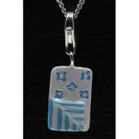 MOOYE ® - Collectie Zilveren Slaapzak blauw wit hanger én bedel