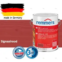 Remmers HK-Lazuur 3in1 Signaalrood 2,5L – Premium Houtbeschermingsbeits voor Buiten – Oplosmiddelhoudend – UV- & Vochtwerend – Impregneer, Grondlaag & Beits in Eén