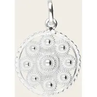 MOOYE ® - Collectie Zilveren Goese platte knop knoop 18 mm. ketting hanger