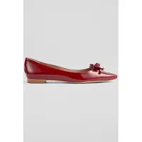 Lk bennett Fl Mabel Eyelet Bow Flat Red Maat: 36 | Ballerina's Outlet | Dames | Rood
