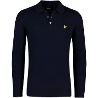 Lyle & Scott Donkerblauwe lange mouwen polo normale fit
