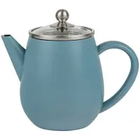 Bredemeijer - Theepot dubbelwandig Eva - 0,5 liter - IJsblauw - Met theezeef