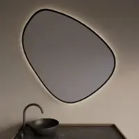 Gliss Design Spiegel fenix met indirecte led verlichting en verwarming 100 cm mat zwart