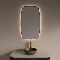 Gliss Design Spiegel epos met indirecte led verlichting en verwarming 60x100 cm koper rose