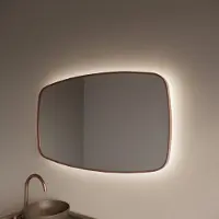 Gliss Design Epos spiegel met LED-verlichting 100x60cm horizontaal rosé koper