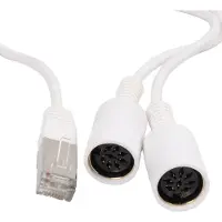 BOSSCOM RJ45 - 2x DIN 8-pins / Powerlink PL8 (v) kabel voor B&O | wit | 0,50 meter