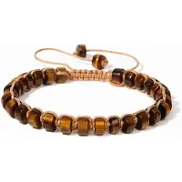 Marama - Heren armband Tijgeroog - Verstelbaar 19-24 cm - Stoer design