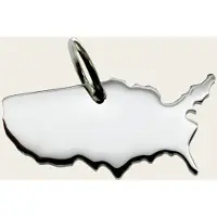 MOOYE ® - Collectie Zilveren Landkaart USA Verenigde Staten ketting hanger