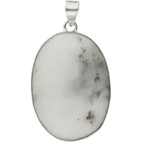 MOOYE ® - Collectie Zilveren Dendriet Opaal edelsteen ovaal XL hanger