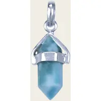 MOOYE ® - Collectie Zilveren Larimar edelsteen met potlood vatting kettinghanger