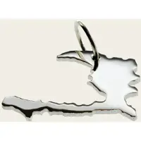 MOOYE ® - Collectie Zilveren Landkaart Haïti ketting hanger