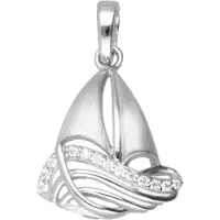 MOOYE ® - Collectie Zilveren Zeilboot met witte kristallen mat en glans