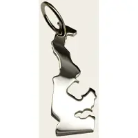 MOOYE ® - Collectie Zilveren Landkaart Monaco ketting hanger