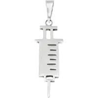 MOOYE ® - Collectie Zilveren Injectiespuit groot vlak kettinghanger