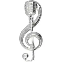 MOOYE ® - Collectie Zilveren Microfoon met muzieksleutel groot kettinghanger