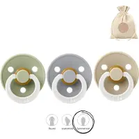 BIBS fopspenen symmetrisch - maat 1 (0-6 maanden) - glow in the dark sage, cloud en vanilla symmetrical