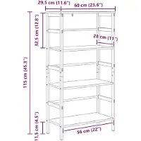 vidaXL Boekenplank 3-laags 40 x 29.5 x 115 cm Bewerkt hout
