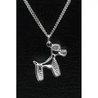 MOOYE ® - Collectie Zilveren Poedel ketting hanger - staand