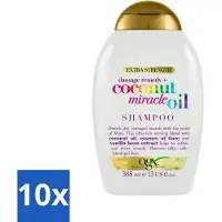 OGX 10 x - Coconut Miracle Oil - Shampoo - Voor Droog & Beschadigd Haar - 385 ml - Droog Haar - Beschadigd Haar - Kokosolie Shampoo - Haar Herstel - Haar Verzorging