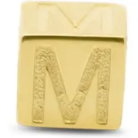 New Bling 9NBG-912M Gouden Kubus met Letter M - 3,8mm - hanger - 14 Karaat - Goud