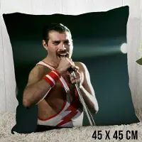 Allernieuwste.nl Kussen Queen Freddie Mercury - Kussenhoes polyester peach skin Perzikhuid - Queen Kussenovertrek - Kleur 45 x 45 cm