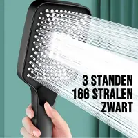 Allernieuwste.nl Luxe Douchekop Regendouche 3 Sproeistanden en 166 Sproeiers Spa Wellness Handdouche Zwart %%