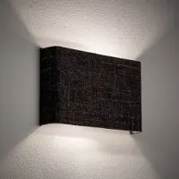 Euluna Wandlamp Amarela B, dimbaar, zwart, Woon-/ Eetkamer, Textiel / Stof / Zijde, Modern, Wandlamp
