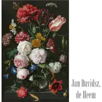 Allernieuwste.nl Canvas Schilderij Jan Davidsz de Heem Vaas met Bloemen - Stilleven - 50 x 70 cm - Kleur