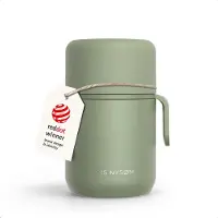 LARS NYSØM Vacuüm Geïsoleerde Voedselcontainer van Roestvrij Staal - Lekvrije Lunchpot voor Warme en Koude Gerechten, Brede Thermosbeker voor Soep, Werk & Reizen (Sage Green)