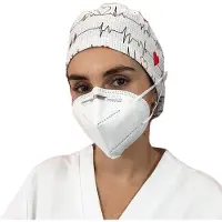 Enfermania Operatie Muts Met Knopen - Voor Lange Haren - Met Leuke Print- Hartslag - One-size-fits-all