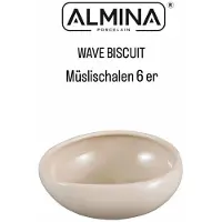 Almina Wave Biscuit Kommenset – 6 Stuks – Ø 12 cm – Porselein – Voor Ontbijt, Snacks & Desserts