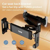 Tuniq Verstelbare Auto Hoofdsteun Houder voor Telefoon & Tablet - zwart