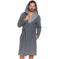 Doctor Nap Katoenen Badjas Heren Dark Grey SMW.7230 XL