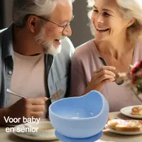 Allernieuwste.nl Kom met Zuignap BLAUW - Anti-Slip Eet Servies voor Ouderen, Gehandicapten en Baby's ##