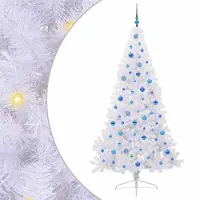 vidaXL Kunstkerstboom met 300 LED Wit 210 cm PVC en Staal