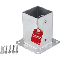 Sotech opschroefbaar grondanker vierkant 90 x 90 mm, 152 mm hoogte, gegalvaniseerd staal, houten paalsteun voor vierkant hout - ideaal voor tuin of terras