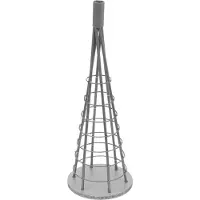MCW Decoratieboom -O91, kerstboom, sierboom, kerstversiering, kerstboom om te versieren, metaal 60 cm ~ zilverkleurig