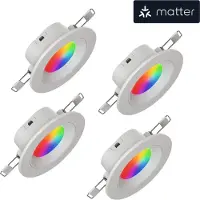 Nanoleaf Essentials Smart Downlight | Ø 7,6 cm | RGB + 2700-6500K | WiFi | 8.5W | 4 stuks