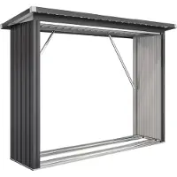 Outsunny Houtschuur - Gegalvaniseerd staal - 213x66,5x150cm - Donkergrijs