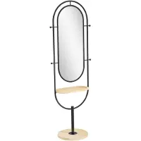 HOMCOM - Spiegel op ware grootte - 50x40x175,5cm - Glas - Zwart