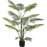 HOMCOM Kunstmatige Palmboom Kunststof, cement 20L x 20B x 175H cm Groen