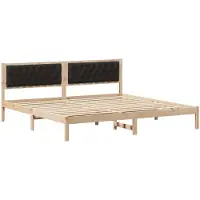 vidaXL Bedframe met hoofdeinde Zwart 200 x 200 cm Massief grenenhout