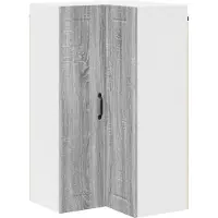 vidaXL Wandkast, hoekmodel, LUCCA, grijze Sonoma-kleur, 57 x 57 x 100 cm