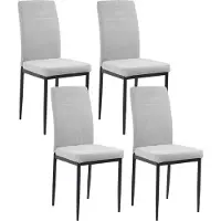 Beliani RINER - Eetkamerstoel set van 4 - Grijs - Polyester