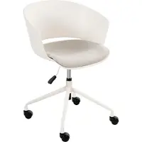 Beliani GLEEFUL - Bureaustoel - Gebroken wit - Polyester