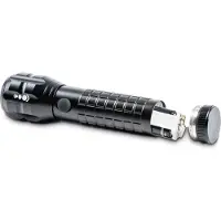 MAUL LED-zaklamp MAULkronos S, vermogen 3 W, 192 lm, tot 192 m, 3 tot 14 h, 3 lichtniveaus, IPX4, incl. batterijen, aluminium, zwart