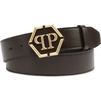 Philipp Plein Riem ' Hexagon ' bruin / goud